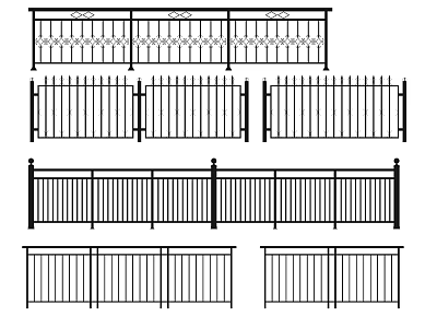 Various Decorative Fence Designs Featuring Different Styles Ornate Railings And Patterns 3d model