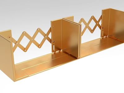 Golden Metal Decorative Ornament Set with Foldable Diamond Pattern for Home Tabletop 3d model
