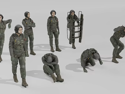 Pilot pilot female soldier female soldier 3d model