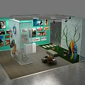 Shopping Mall Store Display Design With Photos Green Plant Decor And Glass Partitions