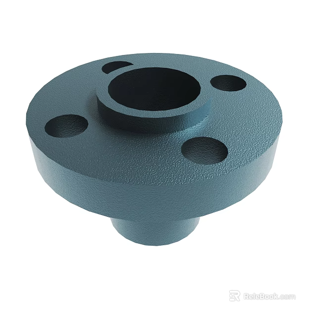 Blue Metal Flange With Circular Structure And Multiple Holes For Industrial Applications 3d model
