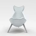 Modern White Leather Lounge Chair With Streamlined Design And Metal Legs
