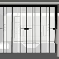 Modern Sliding Door With Metal Mesh And Geometric Patterns For Interior Space 3d model