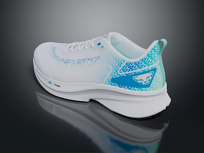 White and Blue Stylish Sneakers With Light Pattern And Comfortable Design 3d model