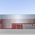 Modern Sales Office Building Vertical Grille Sales Department Simple Display Center 3d model