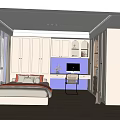 Tatami Bedroom With White Cabinetry Desk Computer Beige Bedding And Window