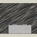 Modern Metallic Wavy Texture Reception Background Wall With White Front Desk 3d model