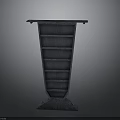 Dark Gray Vertical Multi Tiered Shelf With Storage Compartments And Base