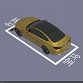 Yellow BMW Sports Car Parked in Parking Space with BMW Text