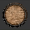 Vintage Wooden Barrel With Metal Hoops For Home Decor And Storage