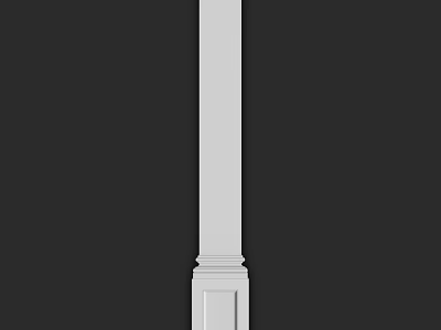 White Classical Decorative Column With Smooth Shaft And Ornate Base For Interior Decoration 3d model