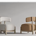 Modern Minimalist Single Sofa With Upholstered Seats Wooden Legs And Neutral Earthy Tones
