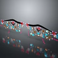 Decorative Colorful Eyeglasses Frame With Feather Beads And Floral Ornaments