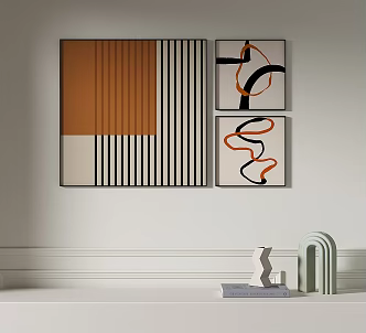 Modern abstract painting simple decorative painting 3d model