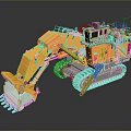 Yellow Crawler Type Large Functional Vehicle with Front Bucket and Operator Cab