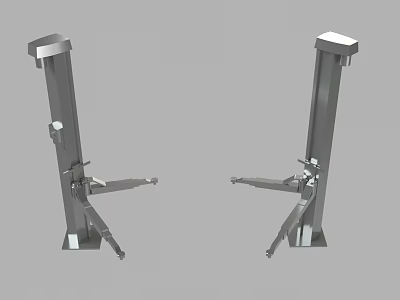 Industrial Equipment Silver Metal Support Pillars With Adjustable Components And Structural Design 3d model