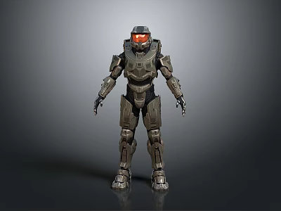Futuristic Tactical Mech Suit With Advanced Metallic Armor And Red Visor 3d model