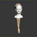 Realistic Game Movie Character Cosplay Blonde Long Braid Wig On White Mannequin Head