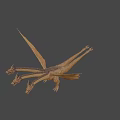 Game Movie Character Three Headed Dragon With Large Wings Scales And Yellow Background