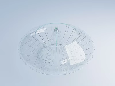 Transparent Glass Circular Fish Tank With Grid Structure For Aquatic 3d model