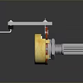 B10K RVT Potentiometer Electronic Component For Computer Control With Metal Pins And Knob