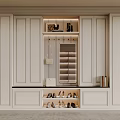 Modern Built in Shoe Cabinet With Mirror And Organized Storage Shelves