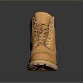 Yellow Work Boots With Gray Collar Orange Sole Durable Laces And Rugged Design