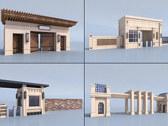 European-style gate 3d model