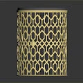 Elegant Modern Dining Table With Gold Metal Hollow Out Pattern Legs And Blue Smooth Tabletop Surface