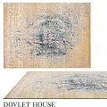 Square Rug With Vintage Distressed Design Beige Blue Pink Artistic Pattern