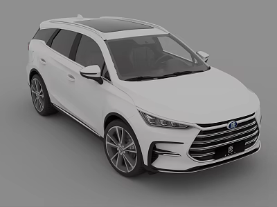 White Modern SUV Car With Sunroof And Alloy Wheels Design 3d model