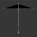 Colorful Standing Umbrellas Against Dark Background With Light Blue Brown And Pink Hues