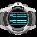 Modern Digital Watch With Blue Wave Display And White Gray Case 3d model
