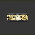 Luxury Gold Silver Filigree Ring With Intricate Decorative Design Details
