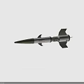 Green And White Missile With PUSH Lettering And Rear Fins Structure Design