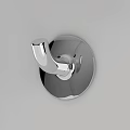 Chrome Wall Mounted Hook With Round Base And Modern Sleek Design 3d model