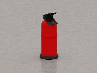 Public Facility Red Fire Extinguisher With Black Top And Base 3d model