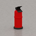 Public Facility Red Fire Extinguisher With Black Top And Base 3d model