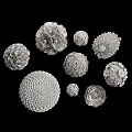Decorative Spherical Household Items With Intricate Flower Patterns And Textured Surfaces