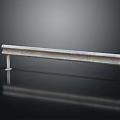Gray Metal Guardrail With Sleek Design And Support Posts On Reflective Surface 3d model