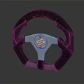Modern Car Steering Wheel Featuring Gray Design And Central Logo Elements 3d model