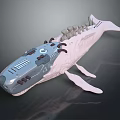 Detailed Biomechanical Whale Model With Skeleton Frame And Metal Components Design