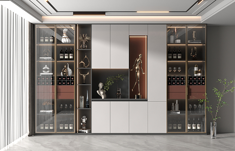 Modern Wine Cabinet 3d model