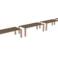 Simple Modern Wooden Dining Table With Rectangular Top And Straight Legs 3d model