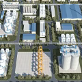Industrial Plant Aerial View With Storage Tanks Towers Buildings Roads And Green Belts