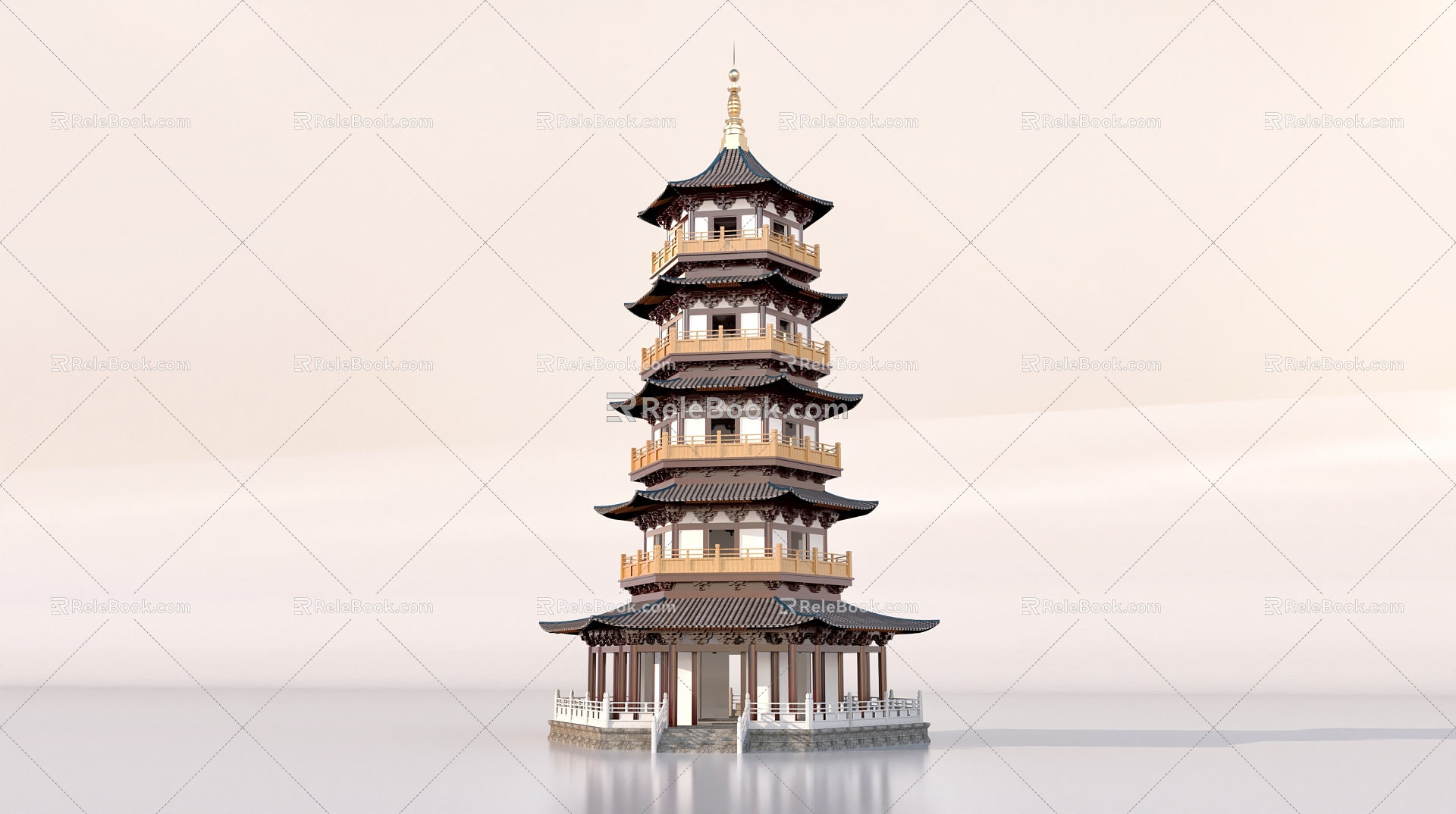 Chinese-style pagoda 3d model