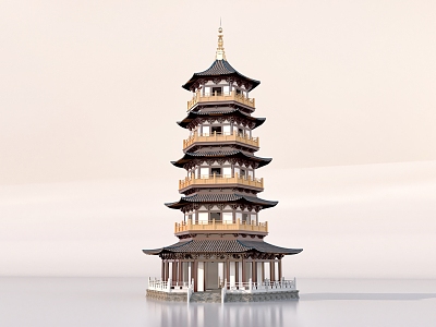 Chinese-style pagoda model