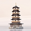 Chinese-style pagoda 3d model