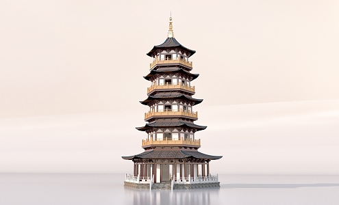 Chinese-style pagoda 3d model