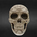 Human Skull Anatomical Model With Intricate Geometric Patterns As Medical Teaching Device 3d model